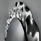 Round Mirror with Wavy Glass Frame Made in Italy - Adelma Viadurini