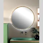 Round Mirror with Integrated LED Lighting Made in Italy - Vinci Viadurini