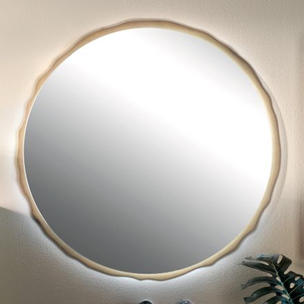 Round Mirror with Integrated LED Lighting Made in Italy - Vinci Viadurini