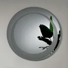 Round Wall Mirror with Sandblasted Decoration Made in Italy - Annamaria Viadurini
