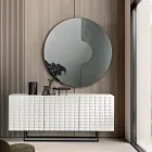 Round Wall Mirror with Mesh Insert Made in Italy - Annabella Viadurini