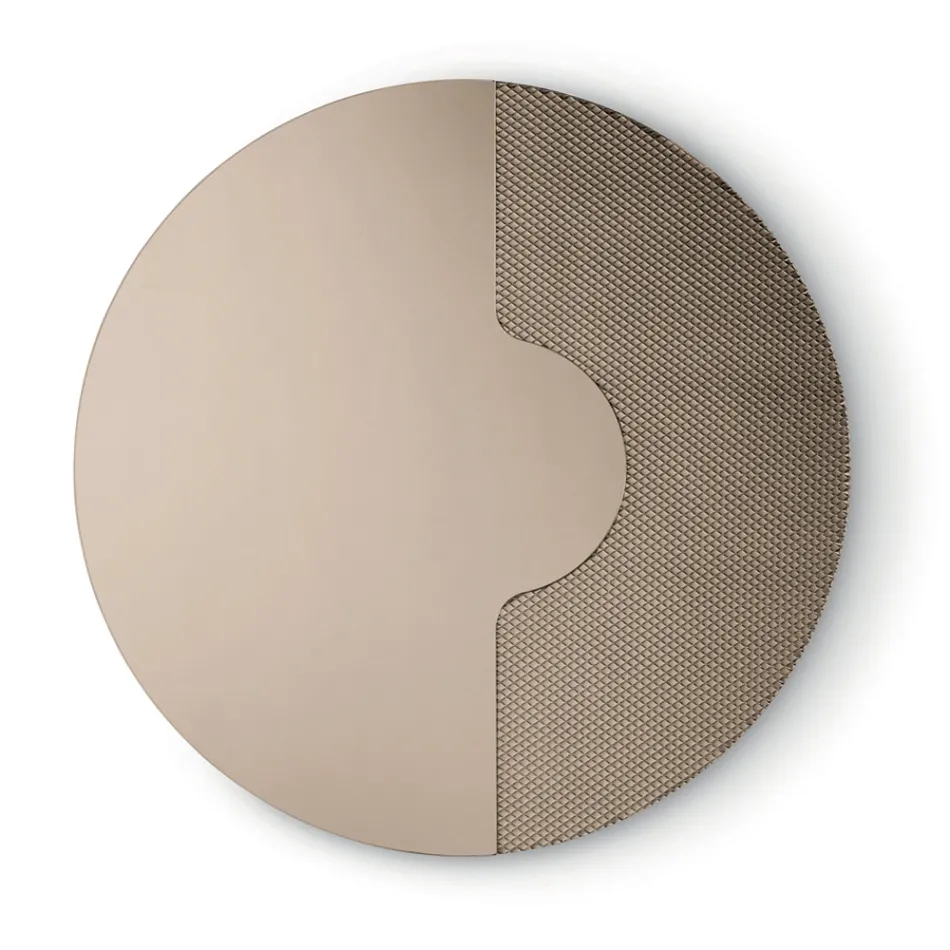 Round Wall Mirror with Mesh Insert Made in Italy - Annabella Viadurini