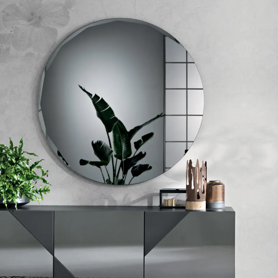 Round Wall Mirror with Lateral Grinding Made in Italy - Andreina Viadurini