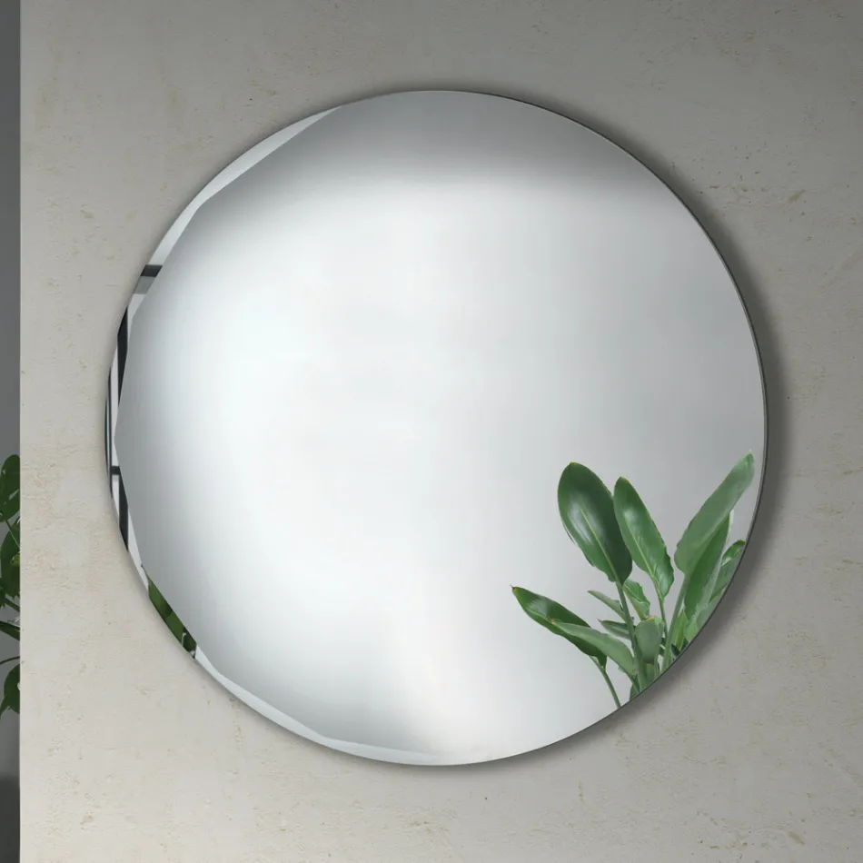 Round Wall Mirror with Lateral Grinding Made in Italy - Andreina Viadurini