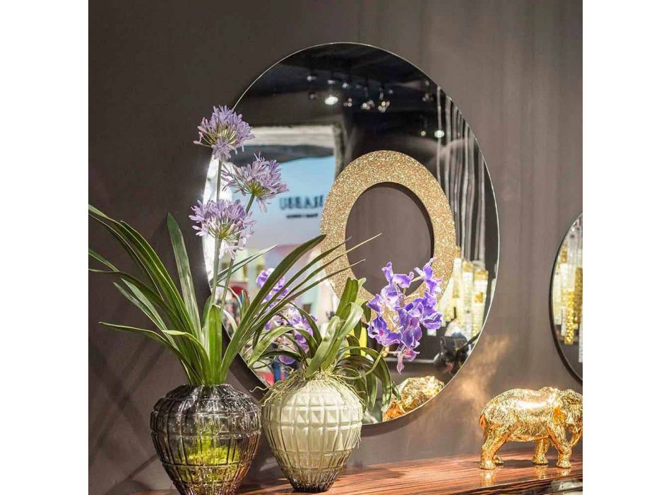 Round mirror of modern design made in Italy Aris Viadurini