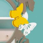 Modern Design Round Mirror in Colored Wood with Butterflies - Beat Viadurini