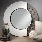 Round Iron Mirror with Side Decoration Made in Italy - Padlock Viadurini