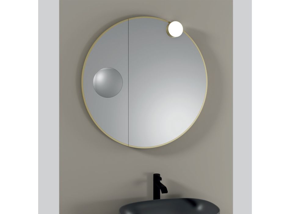 Round Wooden Mirror and Magnifying Mirror Made in Italy - Marie Viadurini