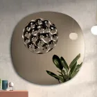 Shaped Mirror with Wavy Glass Insert Made in Italy - Adalberta Viadurini