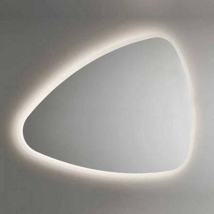 Shaped Mirror with Sandblasting and Backlighting Made in Italy - Eurano Viadurini