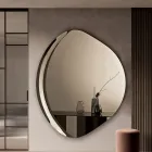 Abigaille Shaped Mirror with Semi-Frame in Fused Glass Made in Italy Viadurini