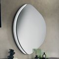 Abigaille Shaped Mirror with Semi-Frame in Fused Glass Made in Italy