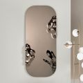 Rectangular Shaped Mirror with Wavy Glass Inserts Made in Italy - Adelasia