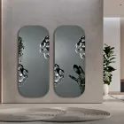 Rectangular Shaped Mirror with Wavy Glass Insert Made in Italy - Adelasia Viadurini