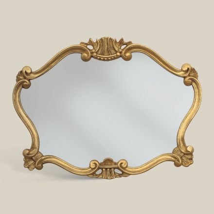 Classic Style Mirror with Gold Leaf Frame Made in Italy - Precious Viadurini