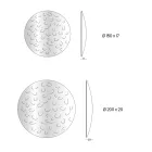 Clea Round Wall Mirror in Hammered Glass, Made in Italy Viadurini