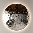Clea Round Wall Mirror in Hammered Glass, Made in Italy Viadurini
