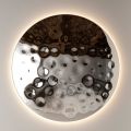 Round Hammered Glass Wall Mirror, Made in Italy - Tavia