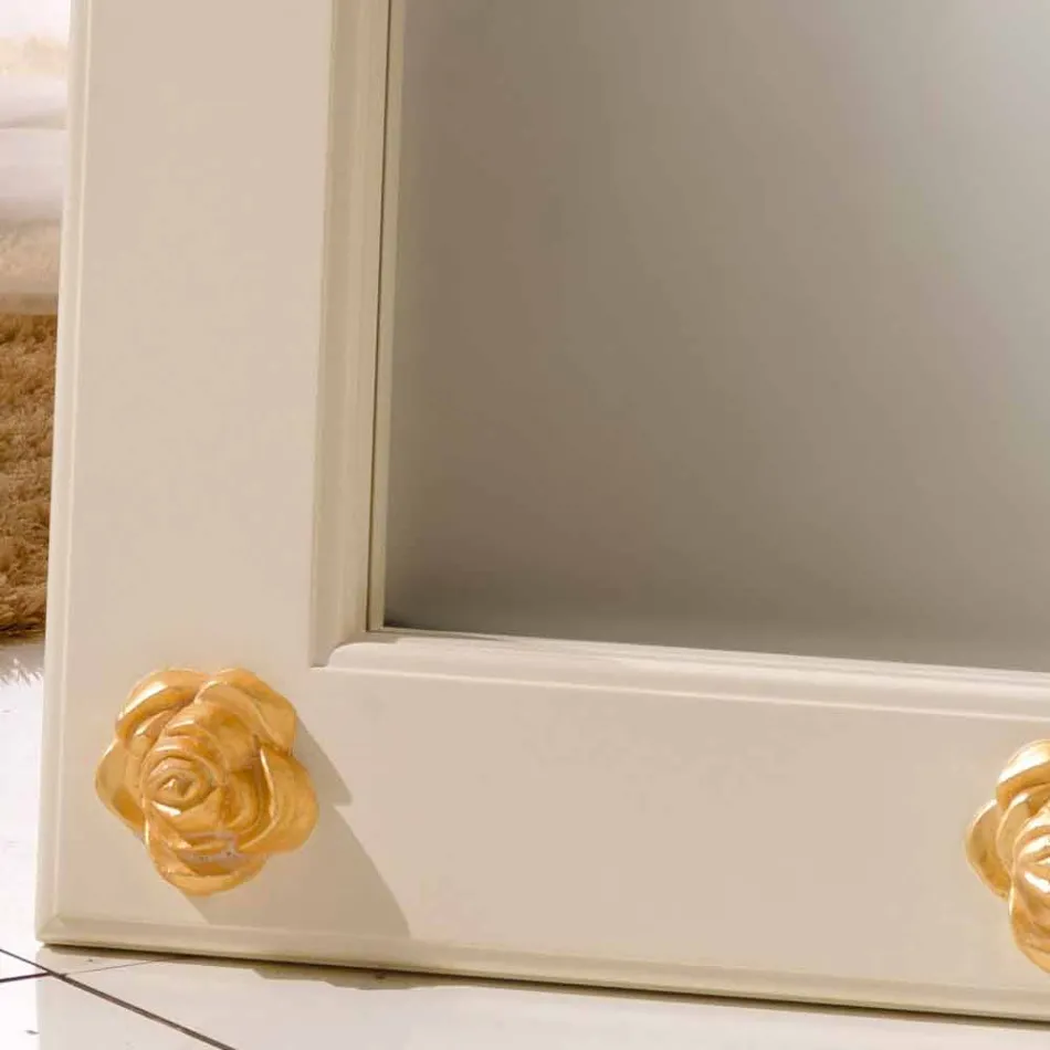 Vertical floor / wall mirror with Abel decorations, handmade Viadurini