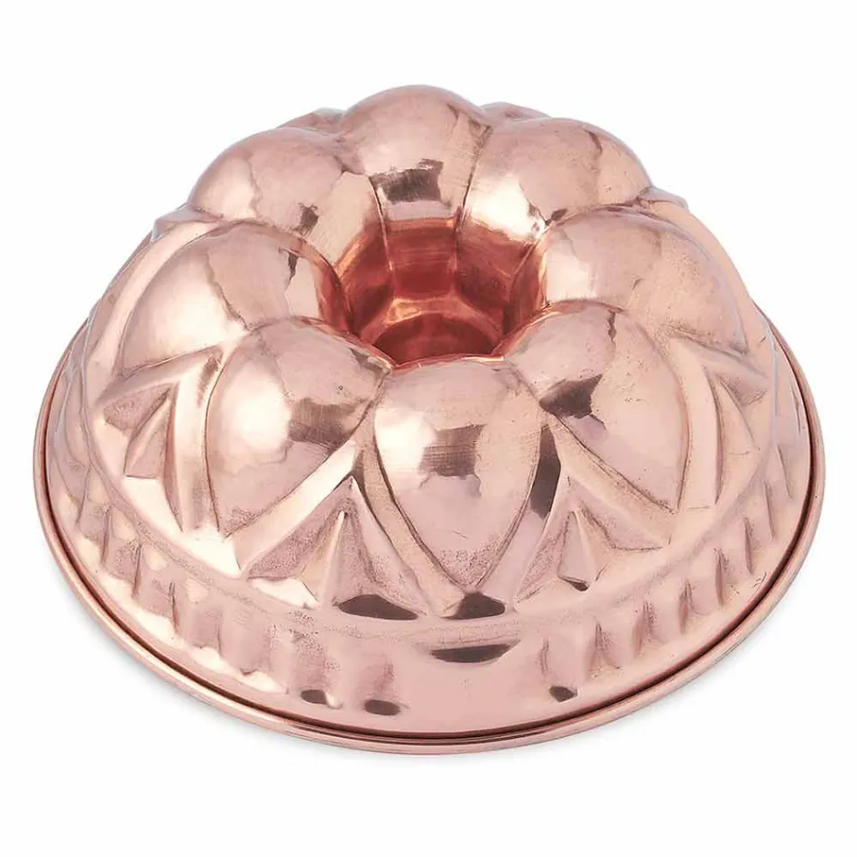 Round Handmade Tinned Copper Donut Cake Molds with Decoration - Gianandrea Viadurini