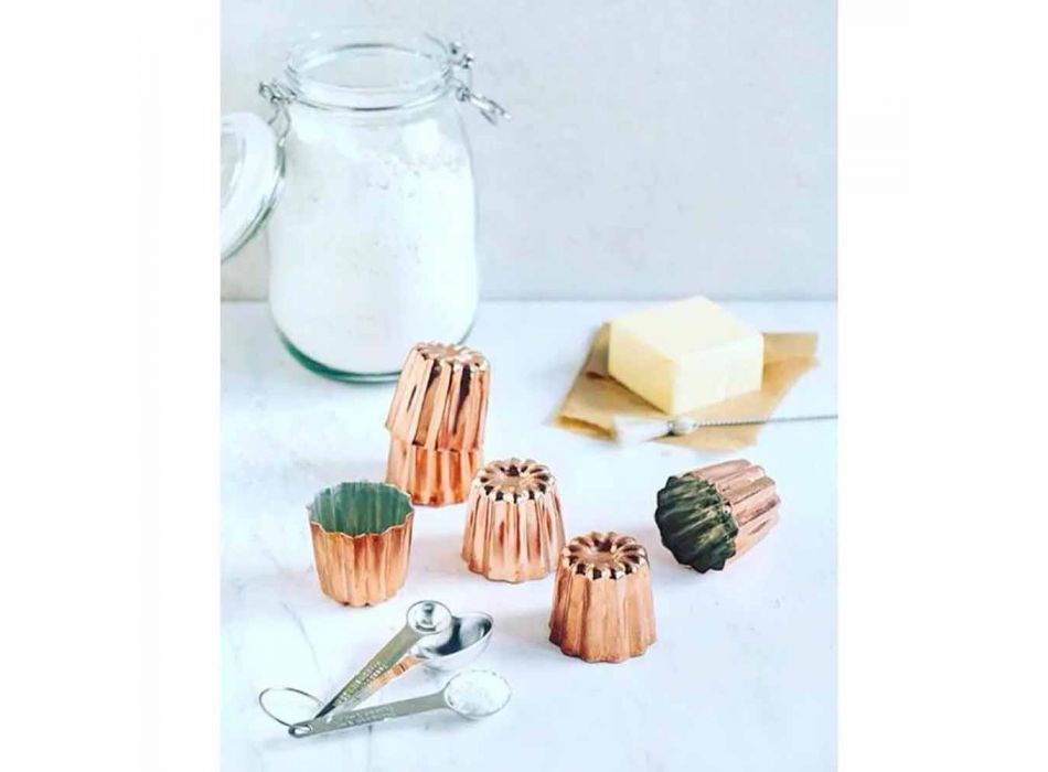 6 Pieces Tinned Copper Hand-Tinned Copper Cake Molds - Gianvito
