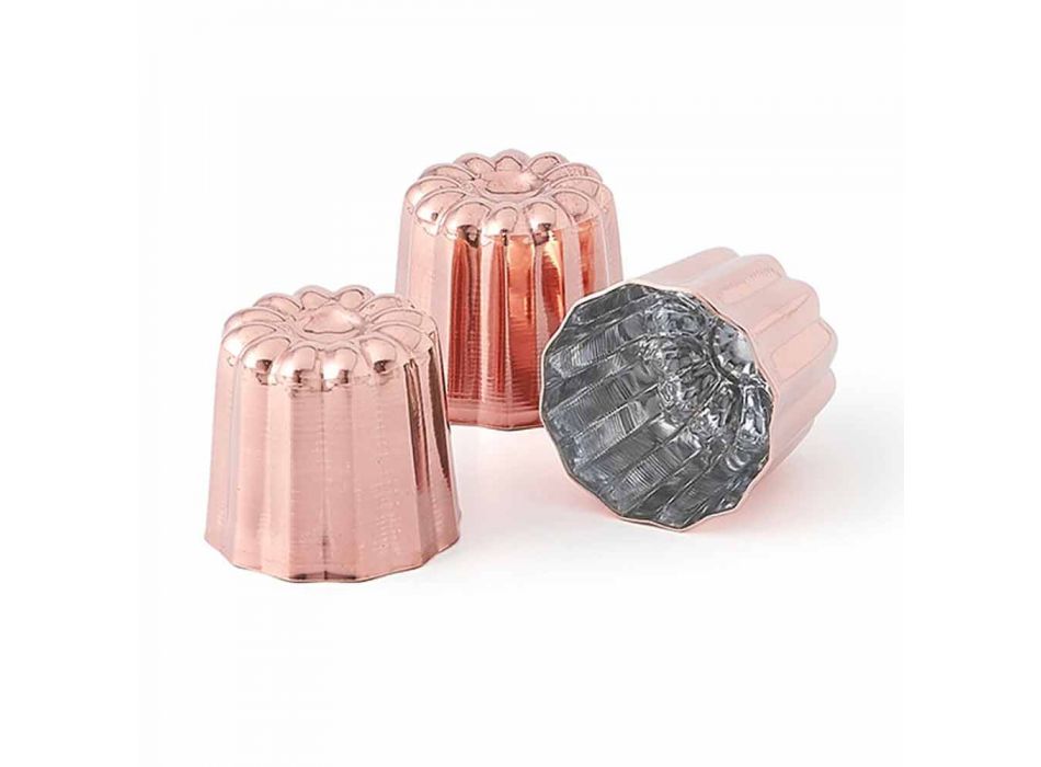 6 Pieces Tinned Copper Hand-Tinned Copper Cake Molds - Gianvito