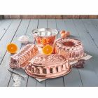 Desserts Oval Cake Pan in Hand Tinned Copper with Decoration - Gianfilippo Viadurini