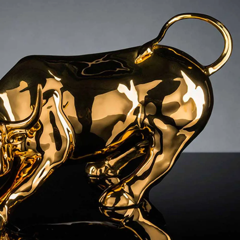 Handmade Ceramic Bull-Shaped Figurine Made in Italy - Bulino Viadurini