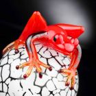 Real Colored Egg-Shaped Figurine with Frog Made in Italy - Huevo Viadurini