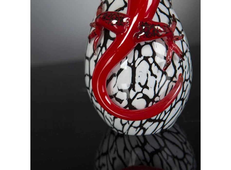 Decorative Egg-Shaped Glass Figurine with Gecko Made in Italy - Huevo Viadurini