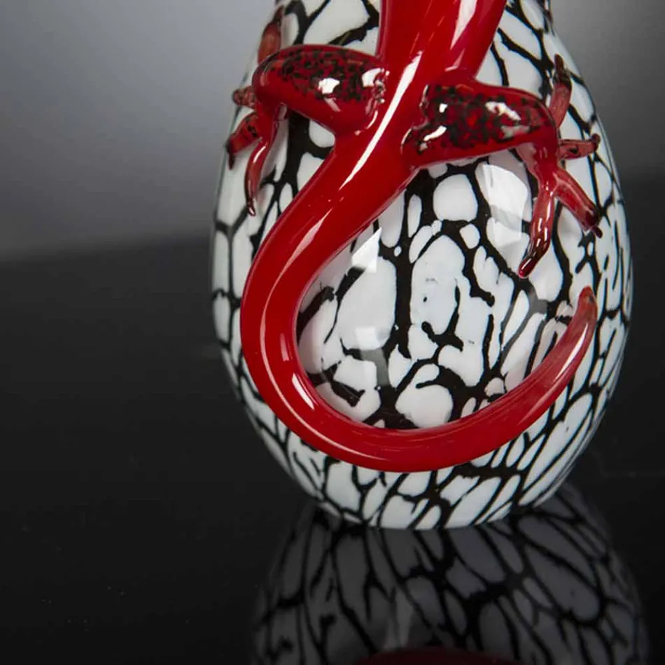 Decorative Egg-Shaped Glass Figurine with Gecko Made in Italy - Huevo Viadurini