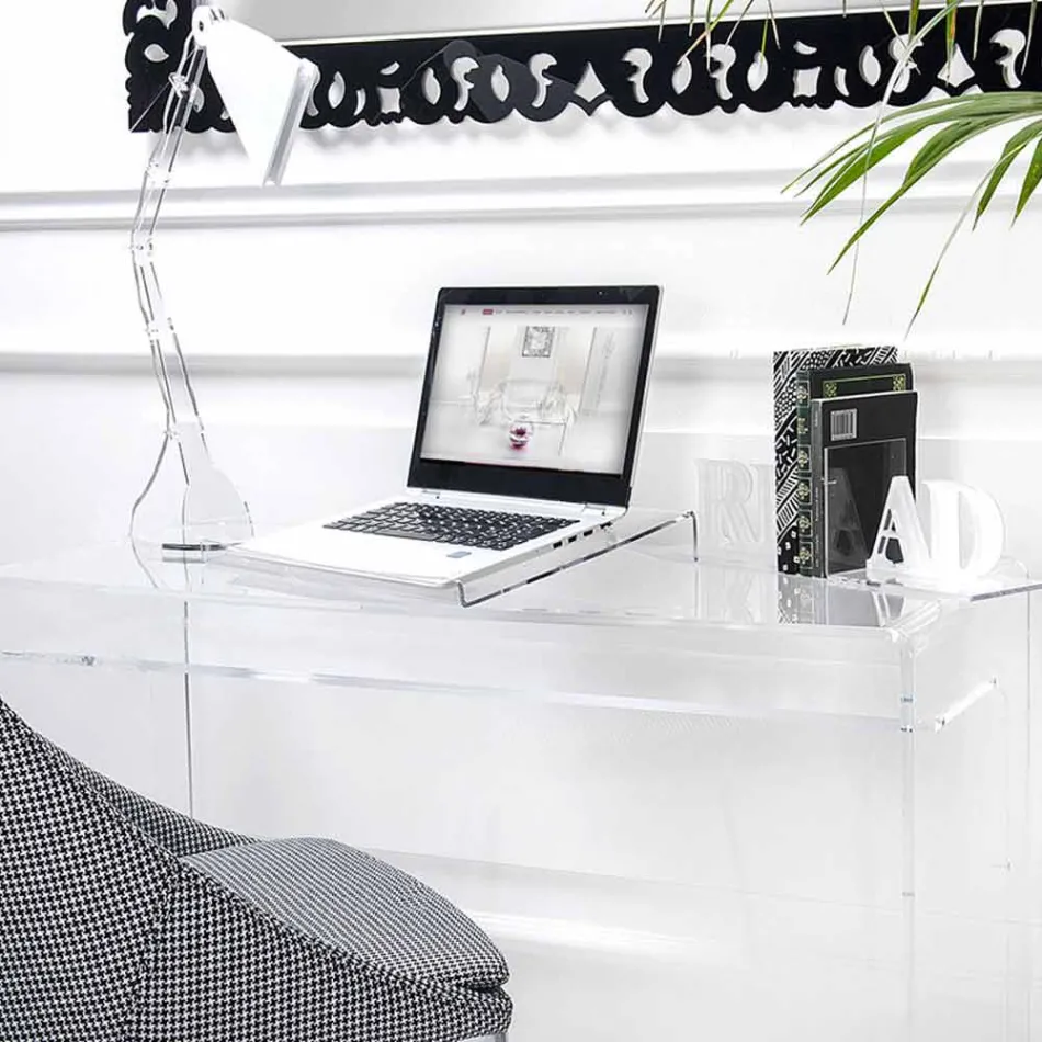 Laptop Stand in Transparent or Smoked Plexiglass Design 2 Pieces - Nerdino Viadurini