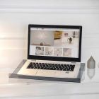 Laptop Stand in Transparent or Smoked Plexiglass Design 2 Pieces - Nerdino Viadurini