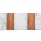 White Carrara Marble and Wood Made in Italy Design Cutting Board - Evea Viadurini