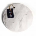 Round Design White Carrara Marble Cutting Board Made in Italy - Masha