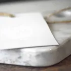 Cutting board in Carrarra White Marble of Made in Italy Design - Masha Viadurini