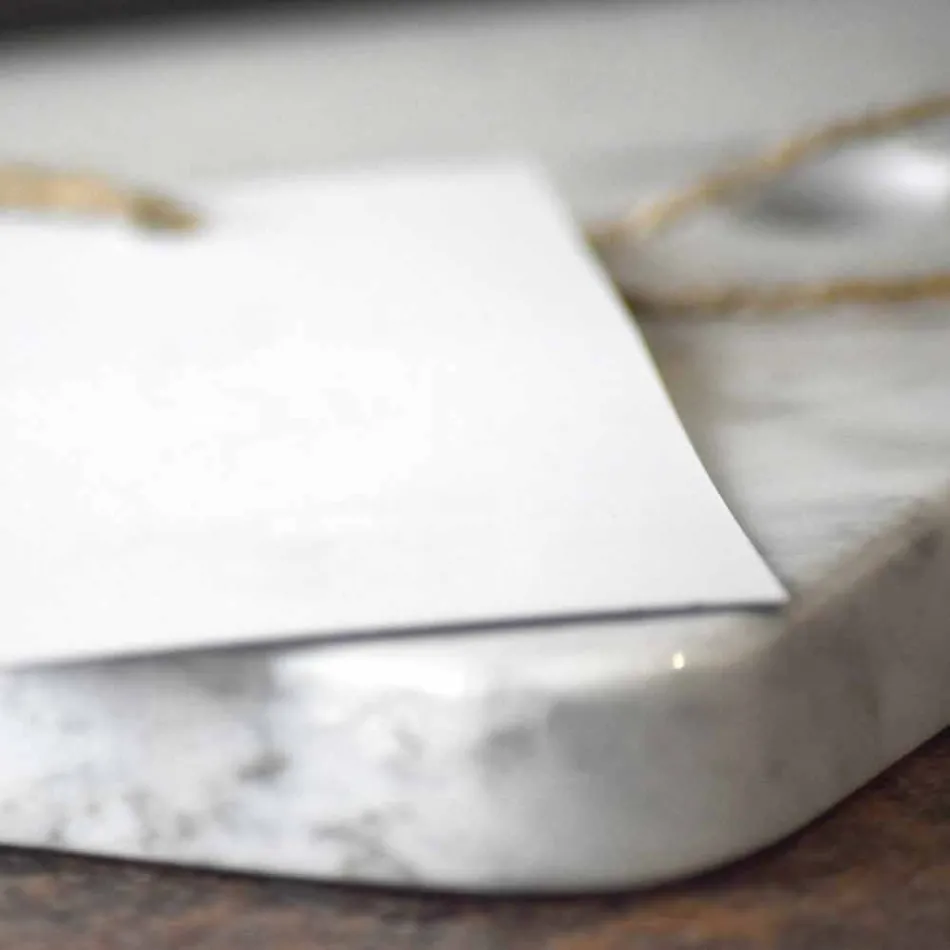 Cutting board in Carrarra White Marble of Made in Italy Design - Masha Viadurini