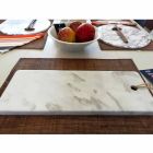 Rectangular Cutting Board in White Carrara Marble Made in Italy - Masha Viadurini