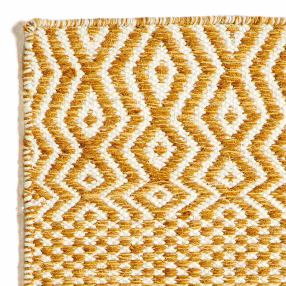 Modern Design Living Room Carpet in Handmade Wool and Cotton - Minera Viadurini