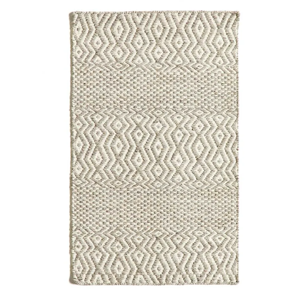 Modern Design Living Room Carpet in Handmade Wool and Cotton - Minera Viadurini