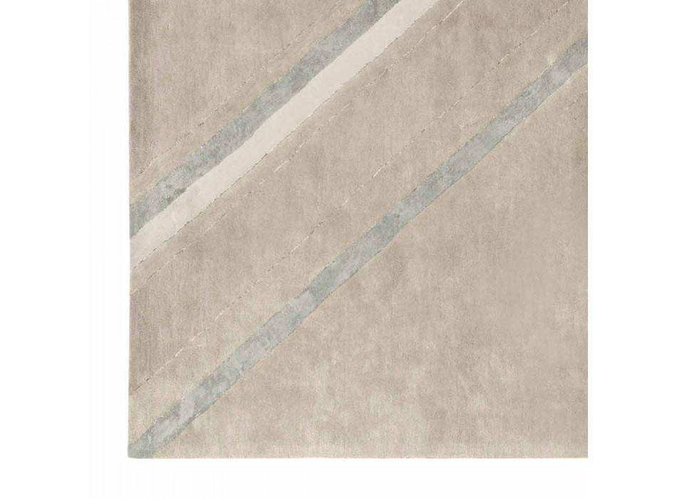 Living Room Carpet in Wool, Cotton and Viscose, Luxury Made in Italy - Rick Viadurini