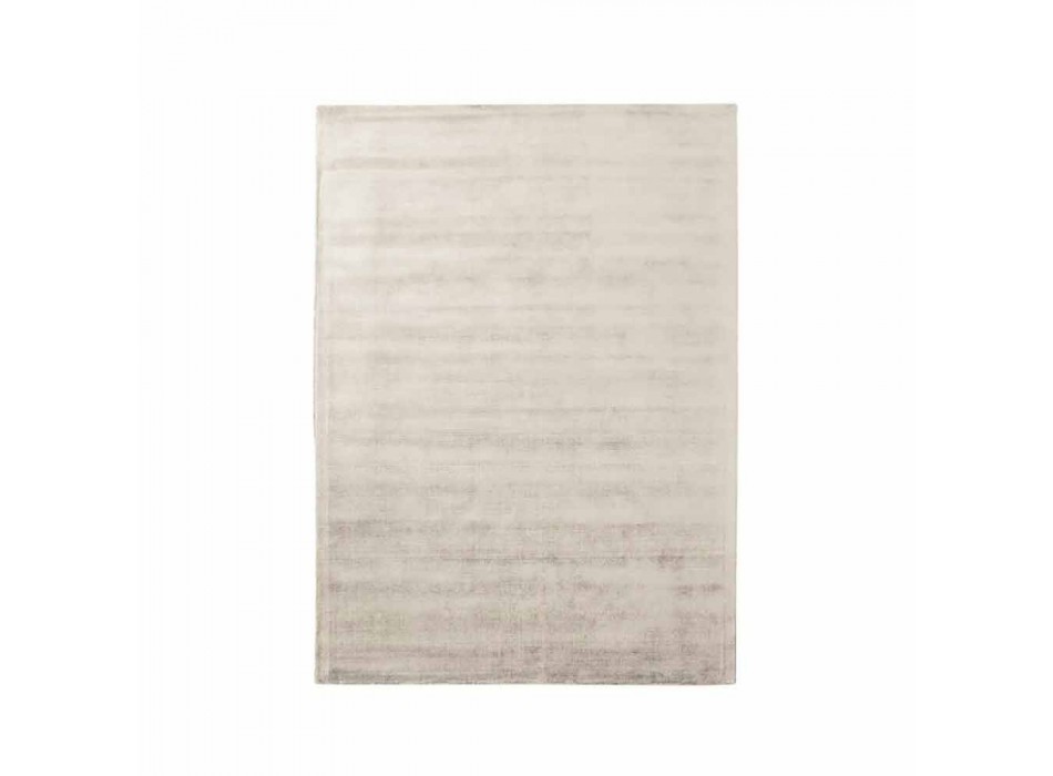Modern Living Room Rug in Cotton and Viscose, Hand Woven - Silky Viadurini