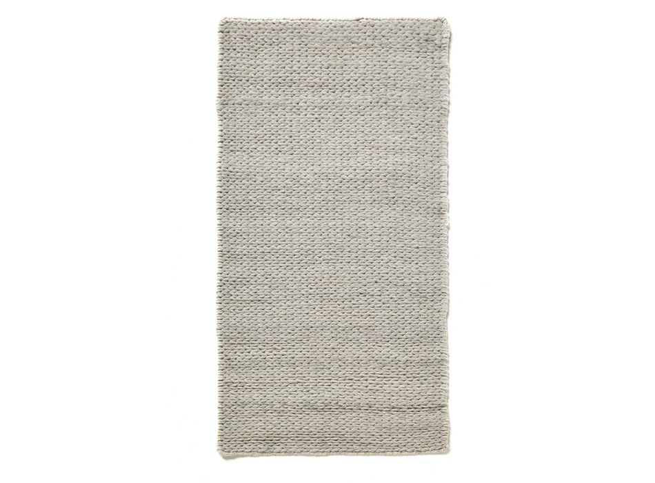 Modern Hand-Woven Living Room Carpet in Polyester and Cotton - Tabatha Viadurini