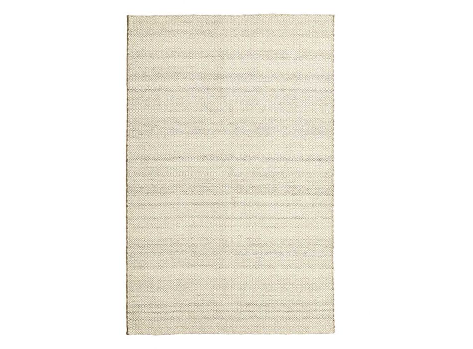 Hand-Woven Living Room Carpet in Wool and Cotton Modern Design - Rivet Viadurini