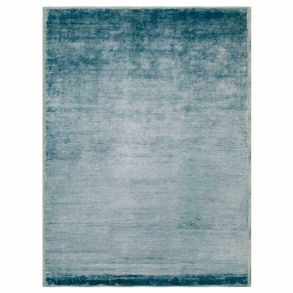 Colored and Modern Design Carpet in Silk and Cotton 2 Dimensions - Zefiro Viadurini