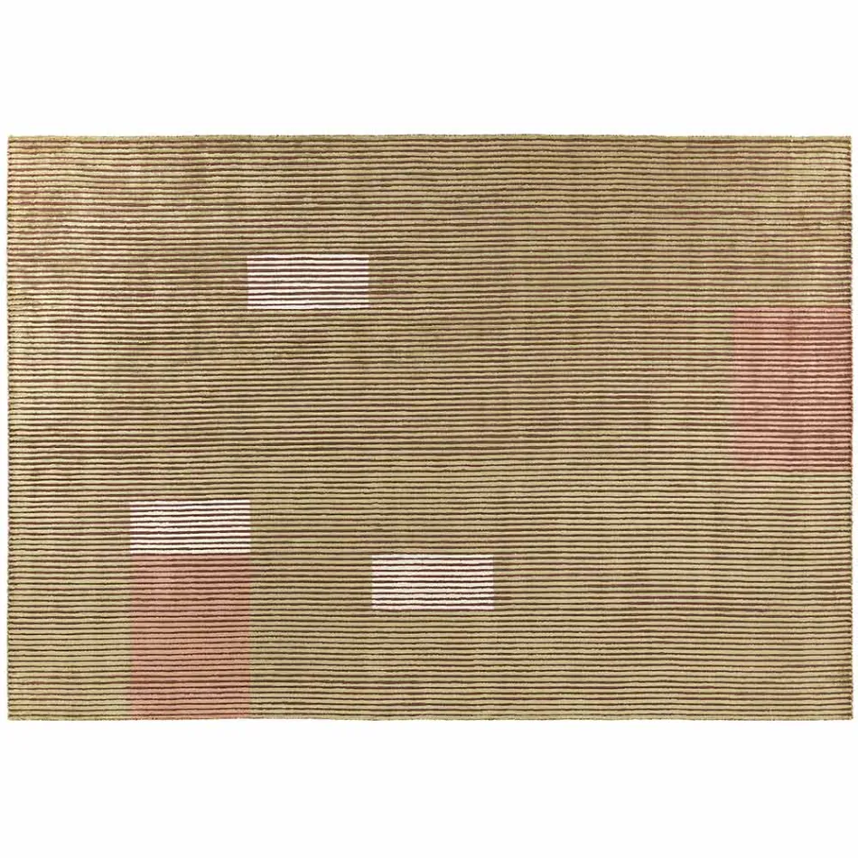 Handmade Modular Colored Viscose Rug Woven in India - Gilberto Viadurini