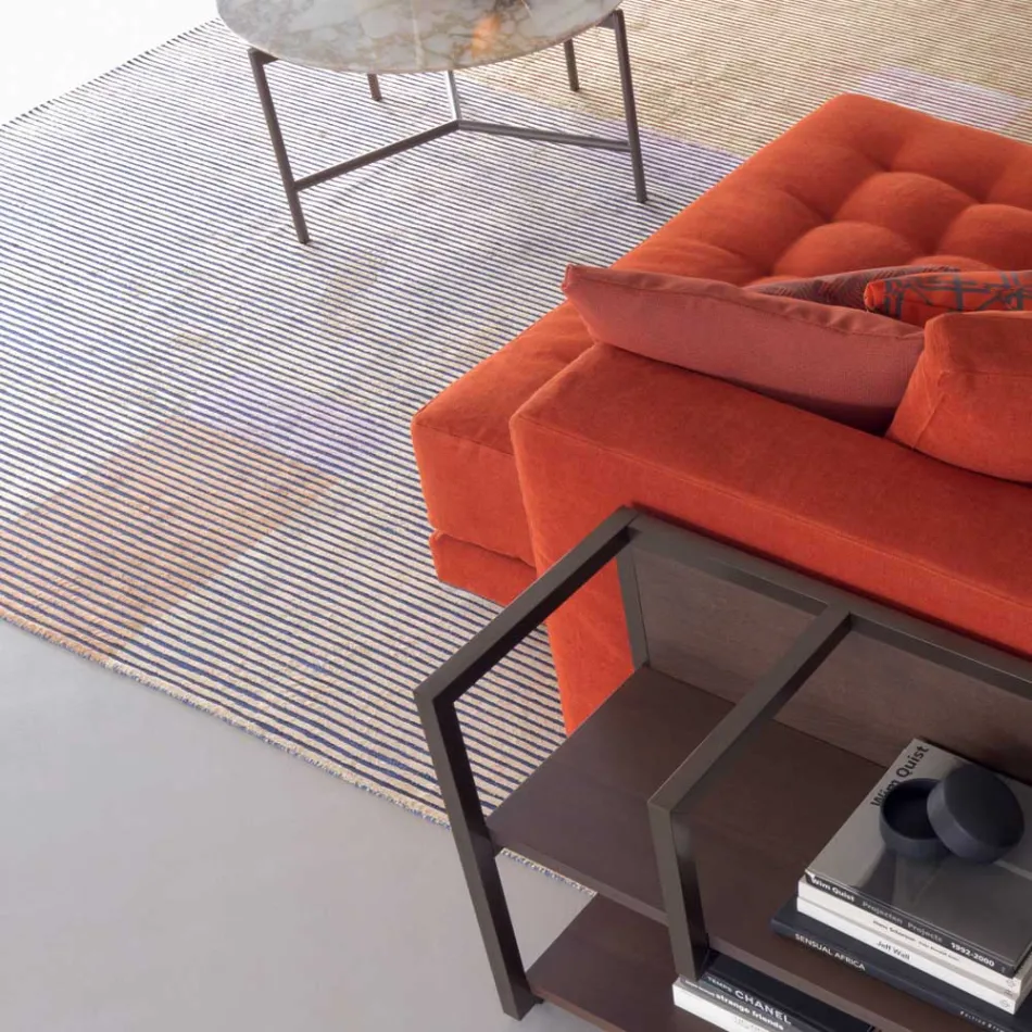 Handmade Modular Colored Viscose Rug Woven in India - Gilberto Viadurini