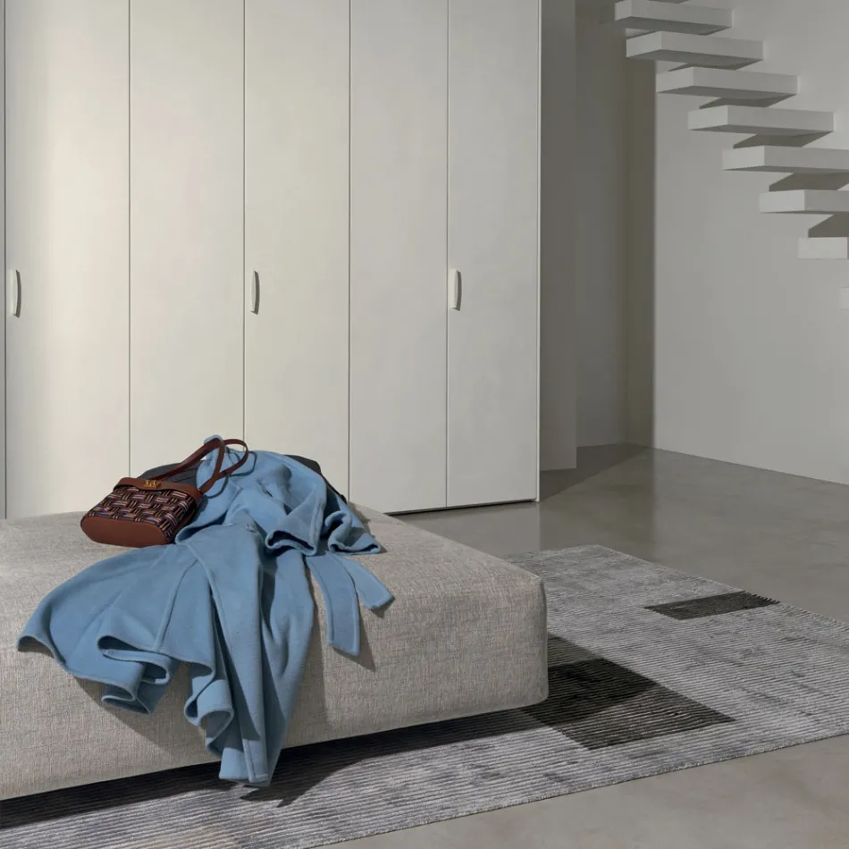 Handmade Modular Colored Viscose Rug Woven in India - Gilberto Viadurini