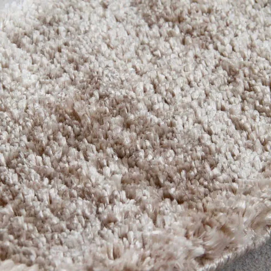 Large Silk and Cotton Modern Design Rug Colored Long Hair - Etesia Viadurini