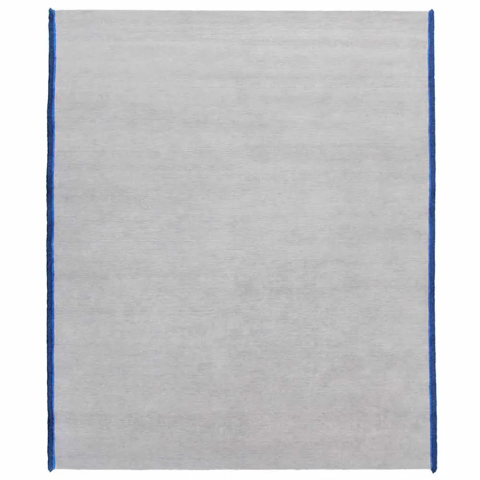 Viscose and Cotton Rug with Colored Fringes in Silk Modern Design - Garbino Viadurini